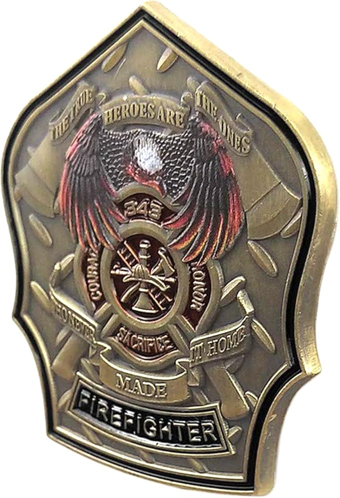 Firefighter Challenge Coin – Military Challenge Coin – Firefighter Coins Prayer Challenge Coins – Thin Red Line – Commemorative Firemen Souvenir Gift –Thank You for Your Service