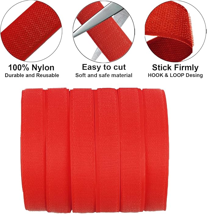 Back to School Decorations 157 Feet Carpet Marker Strips for Classroom Back to School Supplies Nylon Carpet Strip for Classroom Decorations -6 Roll (Red)