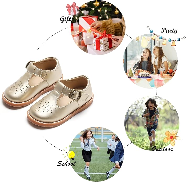 Felix & Flora Toddler Little Girl Mary Jane Dress Shoes - Ballet Flats for Girl Party School Shoes