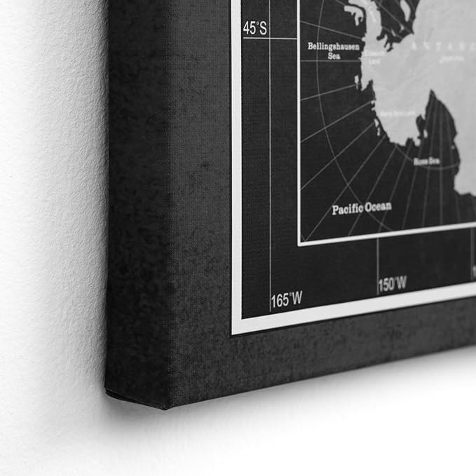 Canvas World Map with Cork Pin Board - English Lettering - Decorative Wall Decoration for All Rooms - Canvas Pictures with World Map Motif (90x60 cm, Pattern 7)