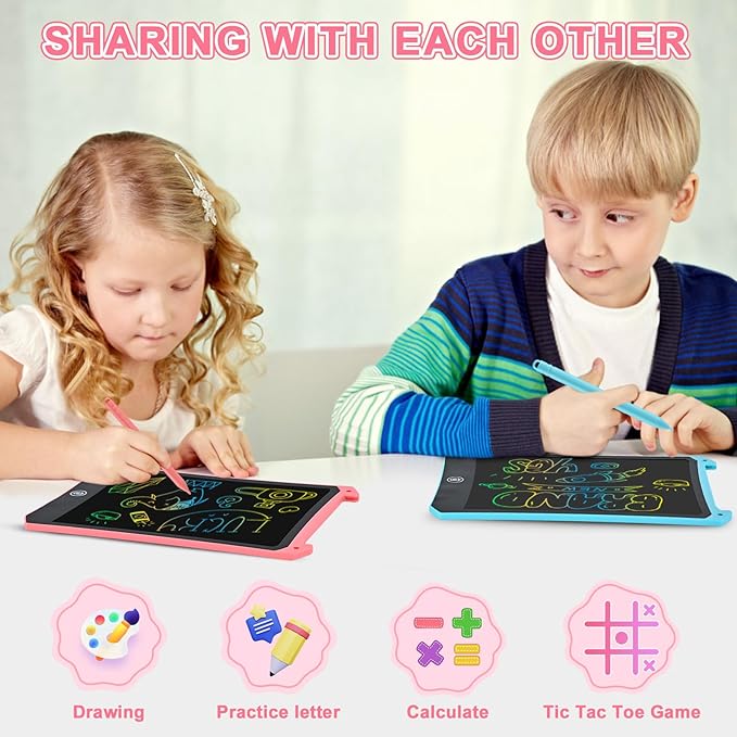 cimetech LCD Writing Tablet, 2 Pack Toddler Kids Toys, 8.5 Inch Drawing Pad Coloring Books, Travel Essentials Activities, Christmas Stocking Stuffers Birthday Gifts for Girls Boys Age 3-8