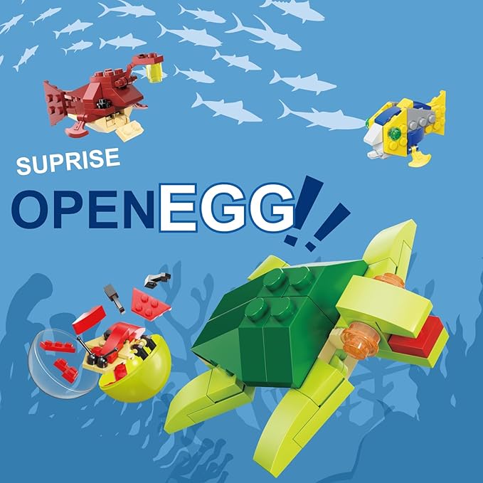 Sea Animals Building Block Stocking Stuffers Classroom Prizes Christmas Birthday Gifts Toy Building Sets for Kids 6-12
