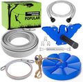 X XBEN Zip line Kits for Backyard, Zip Lines for Kid and Adult, Included Swing Seat, Ziplines Brake, and Steel Trolley, Outdoor Playground Equipment (65FT)
