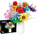 SIENON Flower Bouquet Building Blocks Set-1064PCS, 12 Kinds of Flowers Botanical Collection, Assorted Flowers Brick Toys Creative Project for Home Room Decoration Valentines’ Day Christmas Birthday