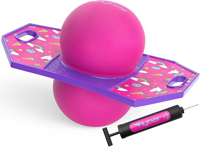 Flybar Pogo Trick Ball for Kids – Balance Bounce Board with Anti-Slip Deck – Pump Included - Indoor & Outdoor Toys for Boys and Girls Fun Way to Reduce Screen Time Supports up to 160 lbs – Ages 6+