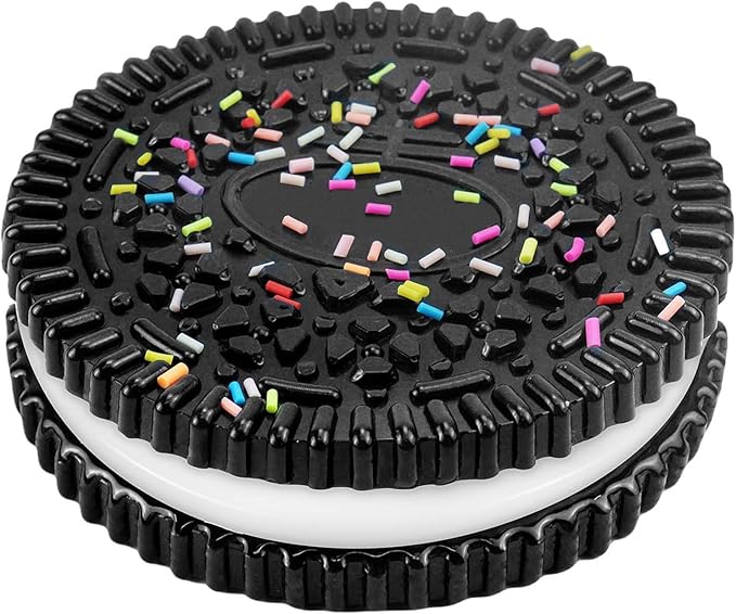 Sticky Cookie Squishies Fidget Toys Adults, Squeeze Toys for Autism, Stress Balls for Adults Fidgets Birthday Gifts (1 Pack Large Black)