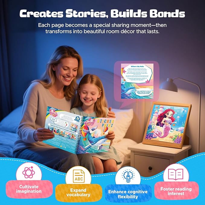 4PCS Paint by Number Sticker Book Travel Activities Toys for Girls Boys Kids Ages 4-10 Road Trip & Airplane & Long Car Rides, Birthday Present, Preschool Classroom Party Gifts