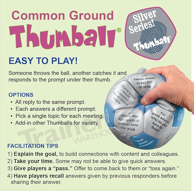 Trainers Warehouse 6" Thumball Collection, 32 Prompts for Conversation, Team Building, Relationship and Training
