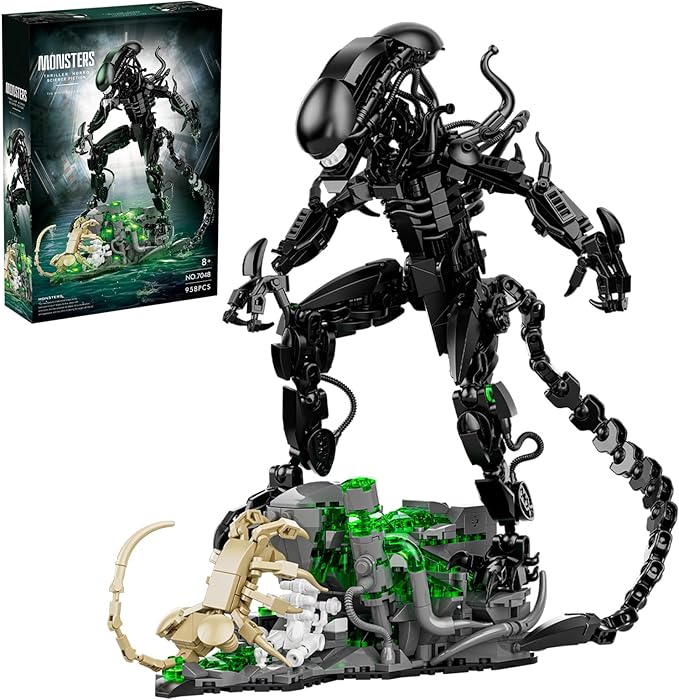 Xenomorph Action Figure Building Set Compatible with Lego Set for Adult Horror Gifts for Fans Birthday Christmas for Boys Girls Age 8-958 Pcs
