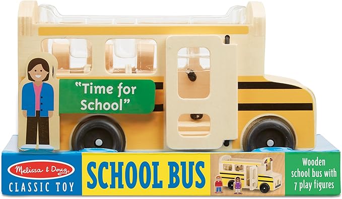 Melissa & Doug School Bus Wooden Play Set with 7 Play Figures