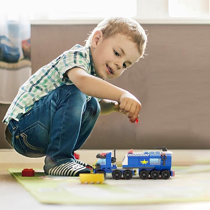 Police Car Toy Building Set for Kids Ages 5-12 | 147-Piece Construction Toy with Moving Wheels Car Chase Adventure Playset