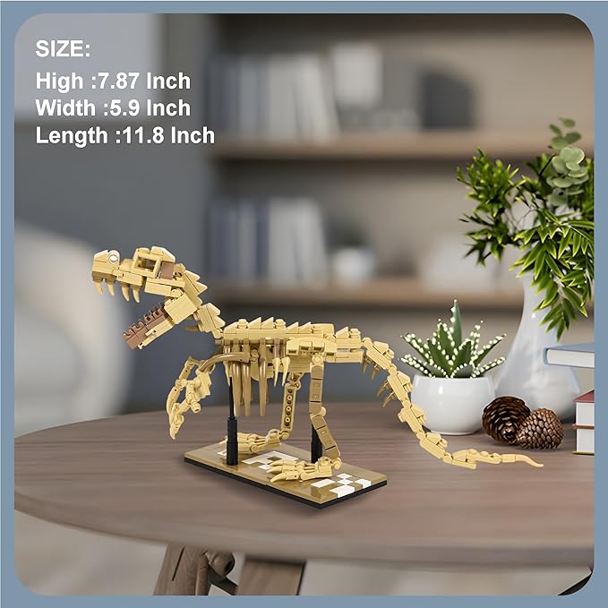 Dinosaur Skeleton Building Kit & Paleontology Building Set-316PCS Excavation-Ready T.Rex Fossil Model, Adult Dinosaur Gift with Movable Joints for Collectors-Display Figures for Home&Office