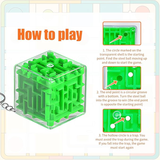 50 Pcs Maze Puzzle Toy Gift 3D Cube Box Mini Maze Christmas Puzzles Game for Adults Birthday Party Favors Stocking Stuffers for Kids