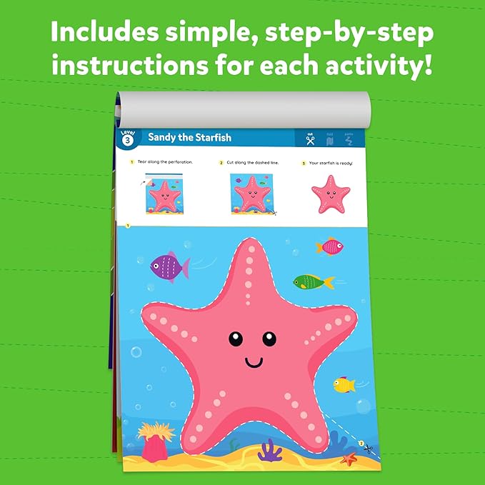 Skillmatics Scissor Skills Activity Book - Snip Snip, 25 Fun Cutting & Creative Activities for Preschoolers, 2 Child-Safe Scissors, Fine Motor Skills, Felt Craft Kit, Gifts for Kids Ages 3, 4, 5, 6, 7