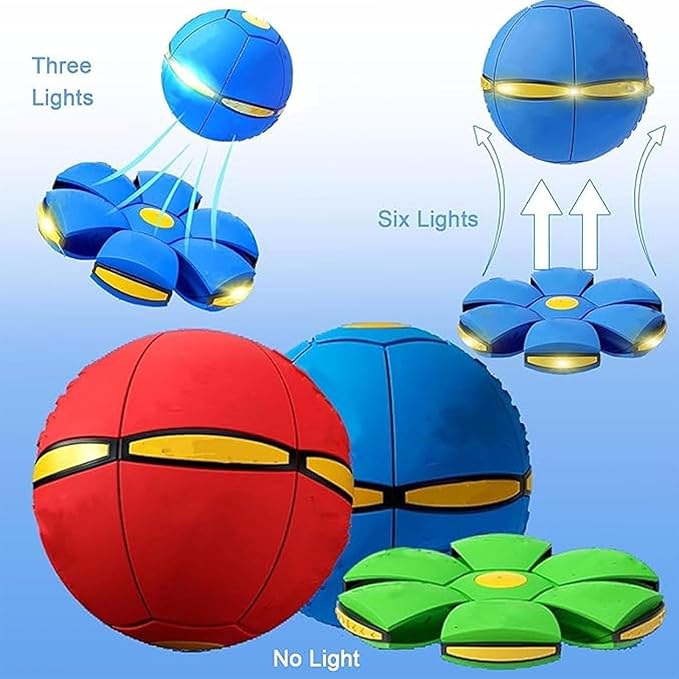 Magic Meta Ball, Children's Bouncing Ball, Magic Metaball, Magical Flying Saucer, Bouncy Balls, Parent-Child Interaction, Interactive Pop-Up Time Delay Transformation Toy Outdoor (pink-1, 6 lights)