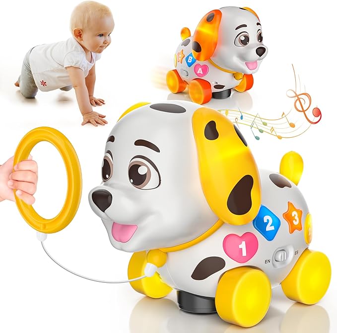 Musical Baby Toys 6-12 Month, 1st First Birthday Gift for 1 Year Old Boys Girls, Crawling & Walking Puppy Toy 6 7 8 9 10 12-18 Month Old Bilingual Learning Developmental Toy for Baby Boy Girl Age 1-2