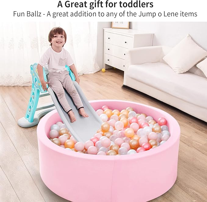 Ball Pit Balls Pack of 100 200 500 - Star and Round Set BPA Free Phthalate Free Non-Toxic Crush Proof Play Balls Soft Plastic Balls for Toddlers Baby Kids Birthday Pool Tent Party