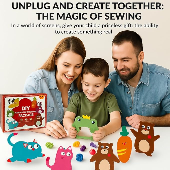 TwiggleStuff Sewing Kits for Kids, Doll Sewing Toys, 6Pcs Easy DIY Sewing Kit for Girls and Boys (2 Sets)