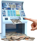 ATM Piggy Bank for Kids，ATM Bank Cash Coin Saving for Real Money with Debit Card，Coin Recognition, Balance Calculator, Electronic Savings Safe Box，Gift for Ages 6-13 Piggy Bank