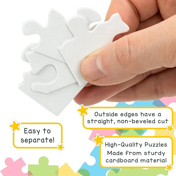 Hygloss 8 Blank Person-Shaped Puzzles with Envelopes – 8.5 x 10.5 Inches – Ideal for All-About-Me Activities – Write, Draw, and Decorate – 26 Pieces Each