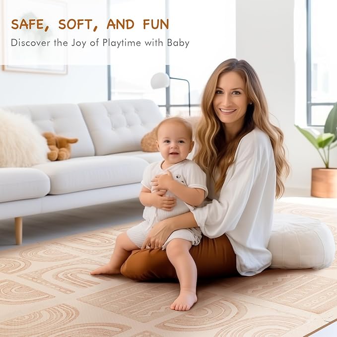 Extra Large Baby Play Mat - 4FT x 6FT Foam Puzzle Floor Mat for Kids & Toddlers (Semicircle Pattern)