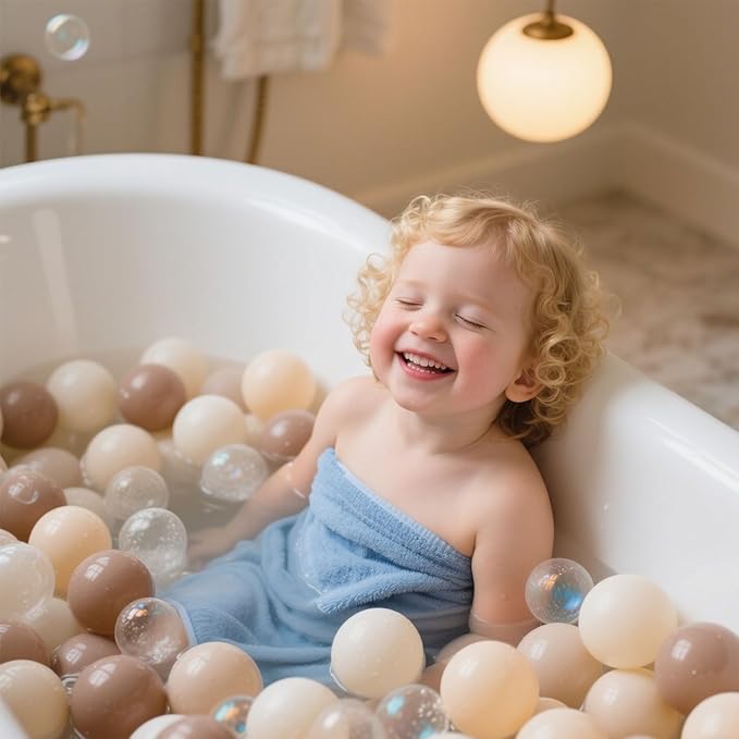 GOGOSO Ball Pit Balls for Toddlers Phthalate-Free BPA-Free Non-Toxic Crush Proof Soft Plastic Play Balls Baby Kids Shape Tent Pool Playhouse Playpen Party Decor,Coffee Brown Beige,100PCS