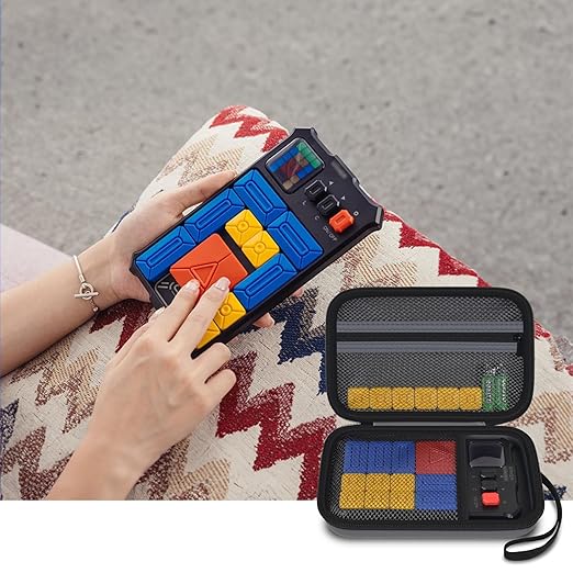 casmilee Case Compatible with Giiker Super Slide Brain Games, Brain Teaser Puzzles Organizer Storage Bag, Flow Slider Puzzle Game Holder (Grey)