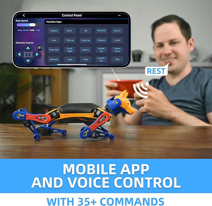 Petoi Robot Dog Bittle X V2 (Pre-Assembled) | Robotics Kit | Coding Smart Robot Kit, Voice Control, Programmable Quadruped Robot, Open Source, STEM & Robotics Education