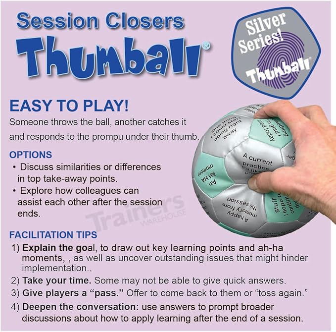 Trainers Warehouse 6" Thumball Collection, 32 Prompts for Conversation, Team Building, Relationship and Training