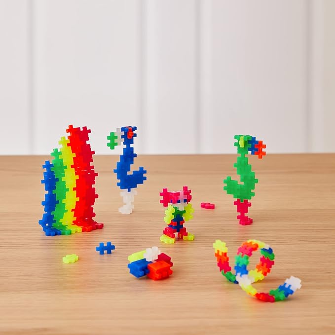 PLUS PLUS Learn to Build Set, Interlocking Mini Building Blocks, 3D Puzzle Construction Stem Toy for Kids - Pastel Mix, 400 Pieces