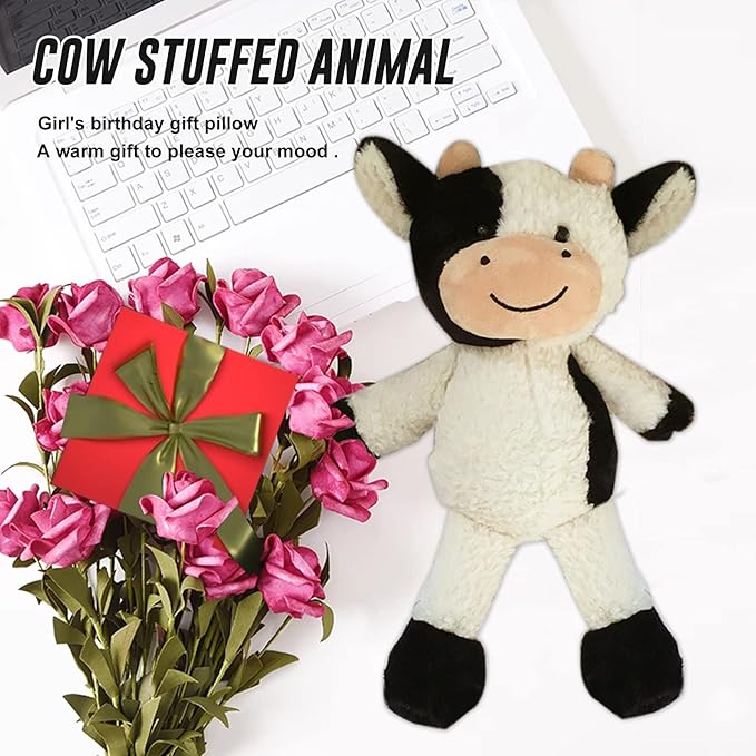 CHELEI2019 11.8" Cow Stuffed Animal Plush Soft Christmas Cow Plushies Toy for Kids,Girls