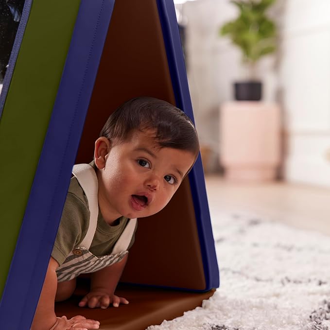 ECR4Kids SoftZone Folding Floor Mirror, Sensory Toy, Earthtone