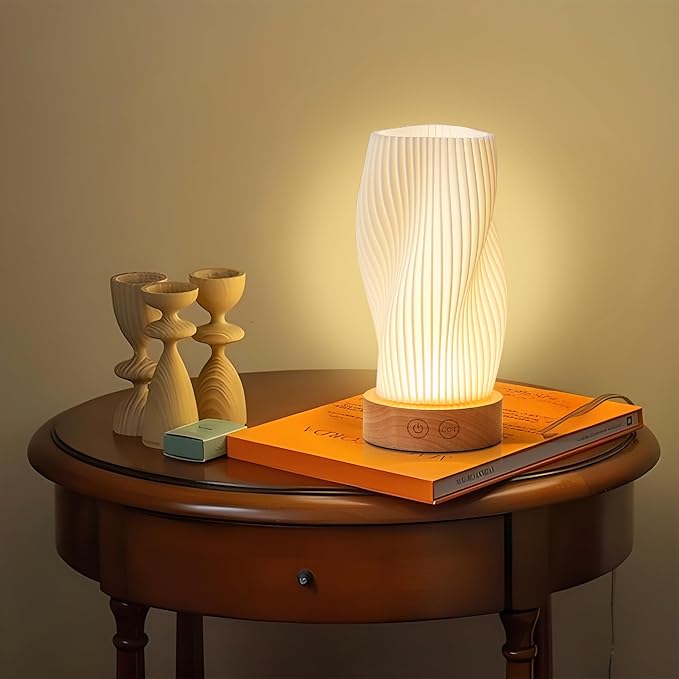 Battery Operated Portable Desk Lamp, Dimmable Cordless LED Table Lamp,3 Colors & Memory Function, Modern Rechargeable Bedside Lighting for Living Room, Bedroom, White, 8.6inch