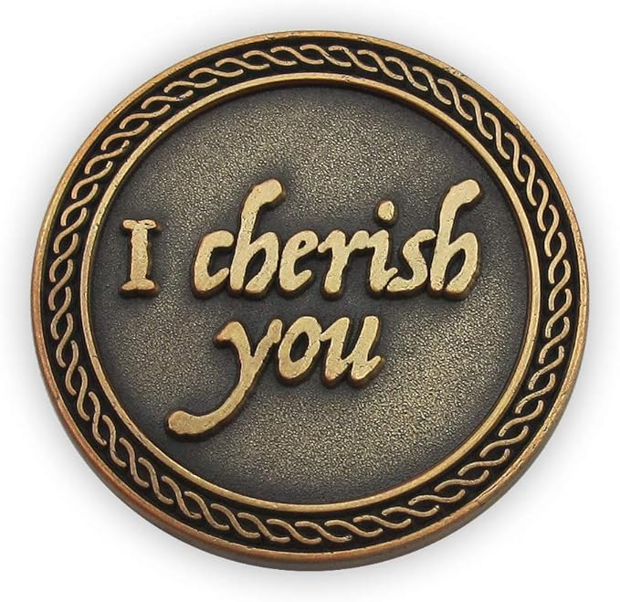Bulk Set of 3 Romantic Love Expression Coins, I Cherish You, I Can't Stop Thinking About You, Anniversary Pocket Tokens for Date Night, Love Gift for Men & Women, from Him or Her