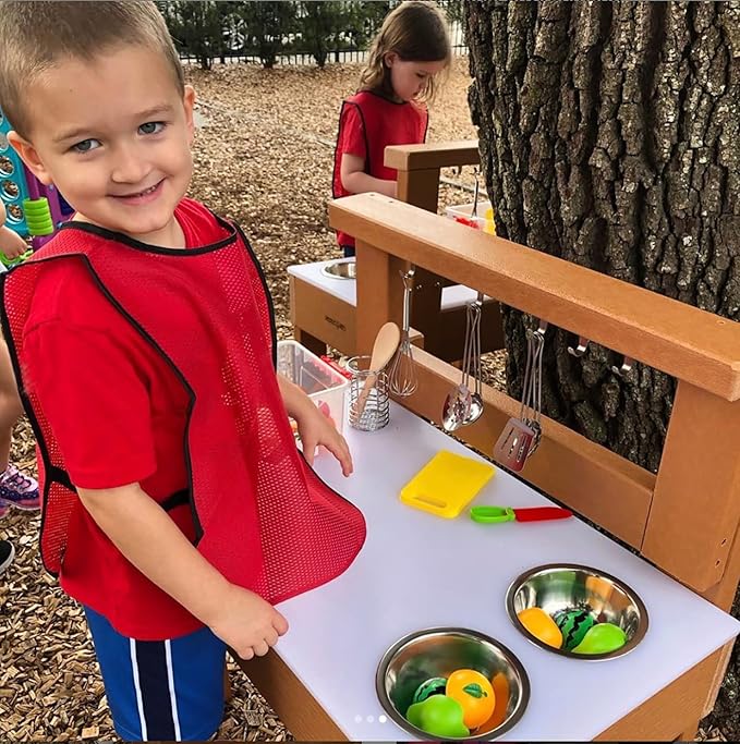 Kids' Station Indoor/Outdoor Toddler MUD Kitchen with Utensils