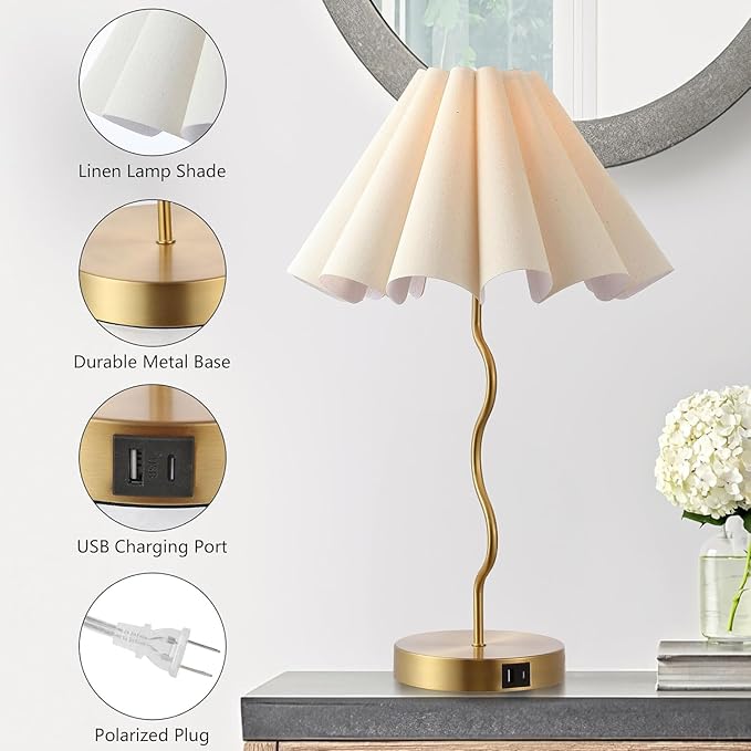 Table Lamps for Bedroom Living Room Gold Lamps Set of 2 Modern Touch Dimmable Lamp for End Table Bedside Night Stand Gold Lamp