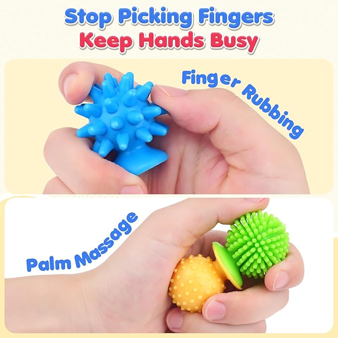 Sensory Fidget Toys Kids Adults: 16 Pack Textured Suction Toys for Autism Kids Calming - Quiet Anxiety Fidgets for Classroom Prize - Calm Down Toy for Girls Boys - Gifts Christmas Stocking Stuffers