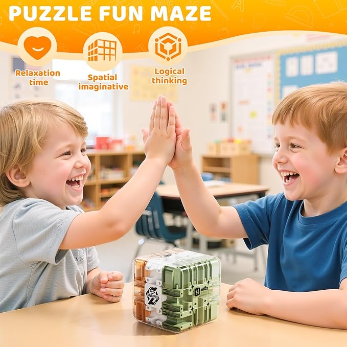 Rubik Race Game, 3D Maze Puzzle Games for Kids 8-12, Color-Match Puzzle Game, Education Sensory Toys Birthday Gift for Adults Kids 8 9+ Year Old Boy