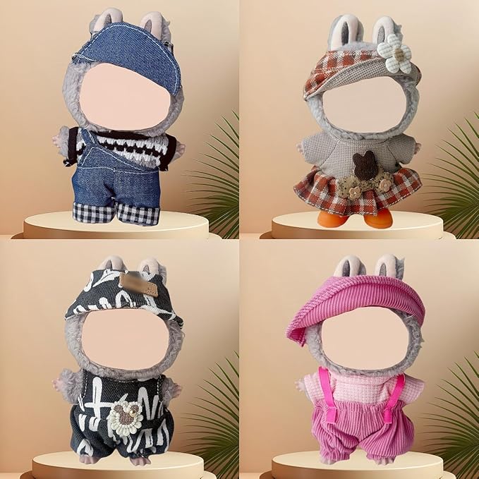 4 Pack—17cm Doll Clothes,Premium Doll Outfit with Accessories,Doll Princess Skirt,Cute Clothes Outfit for 17cm Dolls,End Dolls Fashion Clothing Set(No Dolls and Shoes) (Set 5)
