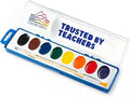 8-Color Watercolor Paint Set with Wooden Brushes – Washable & Non-Toxic, Ideal for Kids, Students, and Classroom Activities