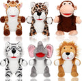 Lenwen 6 Pcs Operation Christmas Items Bulk Animal Hand Puppets with Working Mouth 10 Inches Plush Puppets for Toddler Kid Storytelling Imaginative Role Play Show Party Gifts(Forest Animal)
