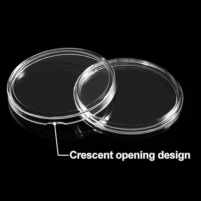 FRIMOONY 46mm Coin Capsules, with Foam Gasket and Plastic Storage Box, for Coin Collection, 2 Packs