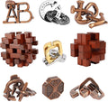 9pcs Difficulty Puzzles Gift for Adults, Teens, and Kids Brain Teaser Puzzles Game Desk Toys