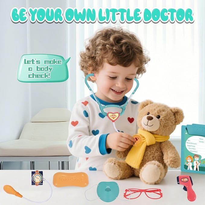 Doctor Kit for Toddlers 3-5, Kids Doctors Play Set with Medical Tools and Toy Stethoscope ,Toddler Doctor Play Set,Doctor Kit for Kids 6-8 (CT)