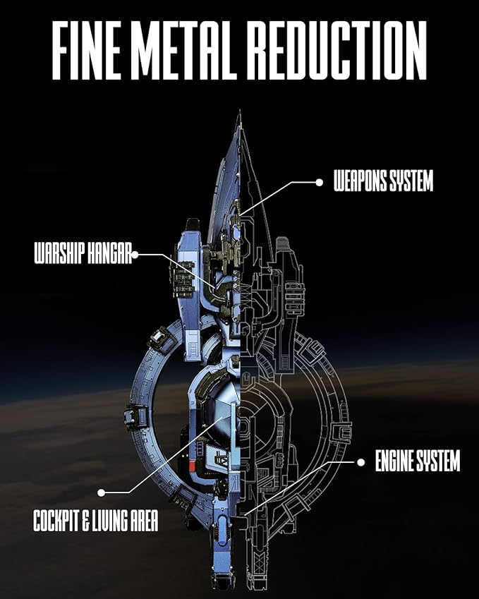 Piececool 3D Metal Puzzles for Adults, Three-Body Natural Selection Starship Model Kits Spaceship Building Set, DIY Hobby Crafts for Adult Difficult 3D Puzzles for Family Time,Home Decor Best Gifts