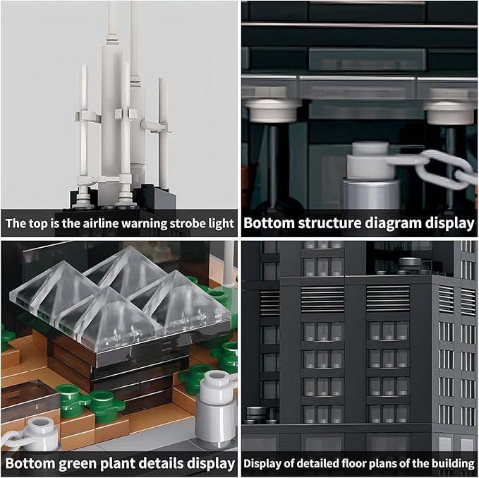 Willis Tower Chicago Architecture Model Building Blocks Sets The Office Landmarks Skyline Set Toys Collection for Kids Adults 1241Pcs