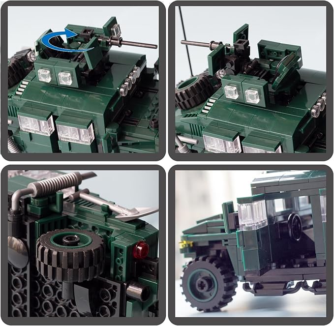 Military Vehicles Building Blocks (500 Pieces Kits), M1151 Armored Vehicle Model Designed for Kids (8+Years) Adults and Car Lovers