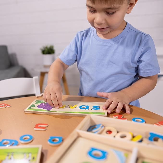 Melissa & Doug Spanish See & Spell Educational Language Learning Toy - FSC-Certified Materials