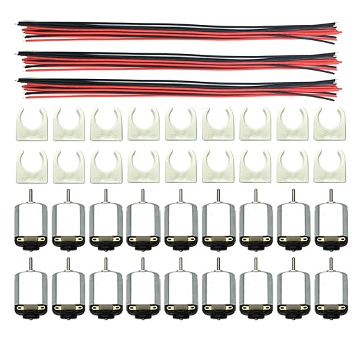 EUDAX 18 Set DC Motors Kit,Mini Electric 1.5-3V 24000RPM Hobby Motor with AA Battery Holder for STEM DIY Toy