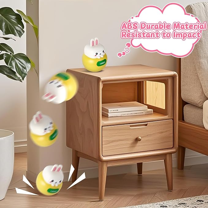 Baby Rabbit Wobble Toys, Infant Roly-Poly Tumbler Musical Wobbler, Babies Sensory Development & Teething Toy Gifts for Newborn 3-12 Month Baby Toddler Boys and Girls